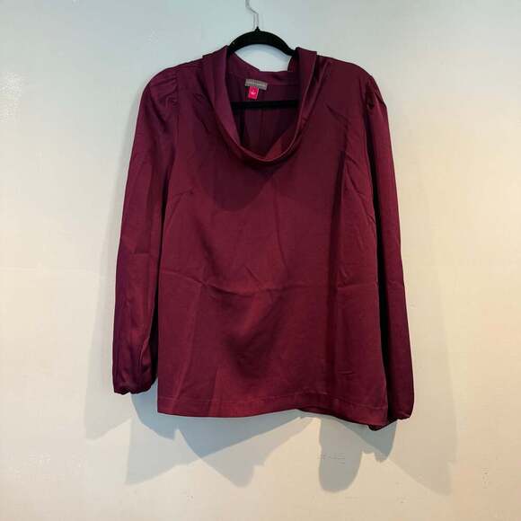 Vince Camuto Women's Burgundy Cowl Neck Long Sleeve Top - Picture 1 of 4